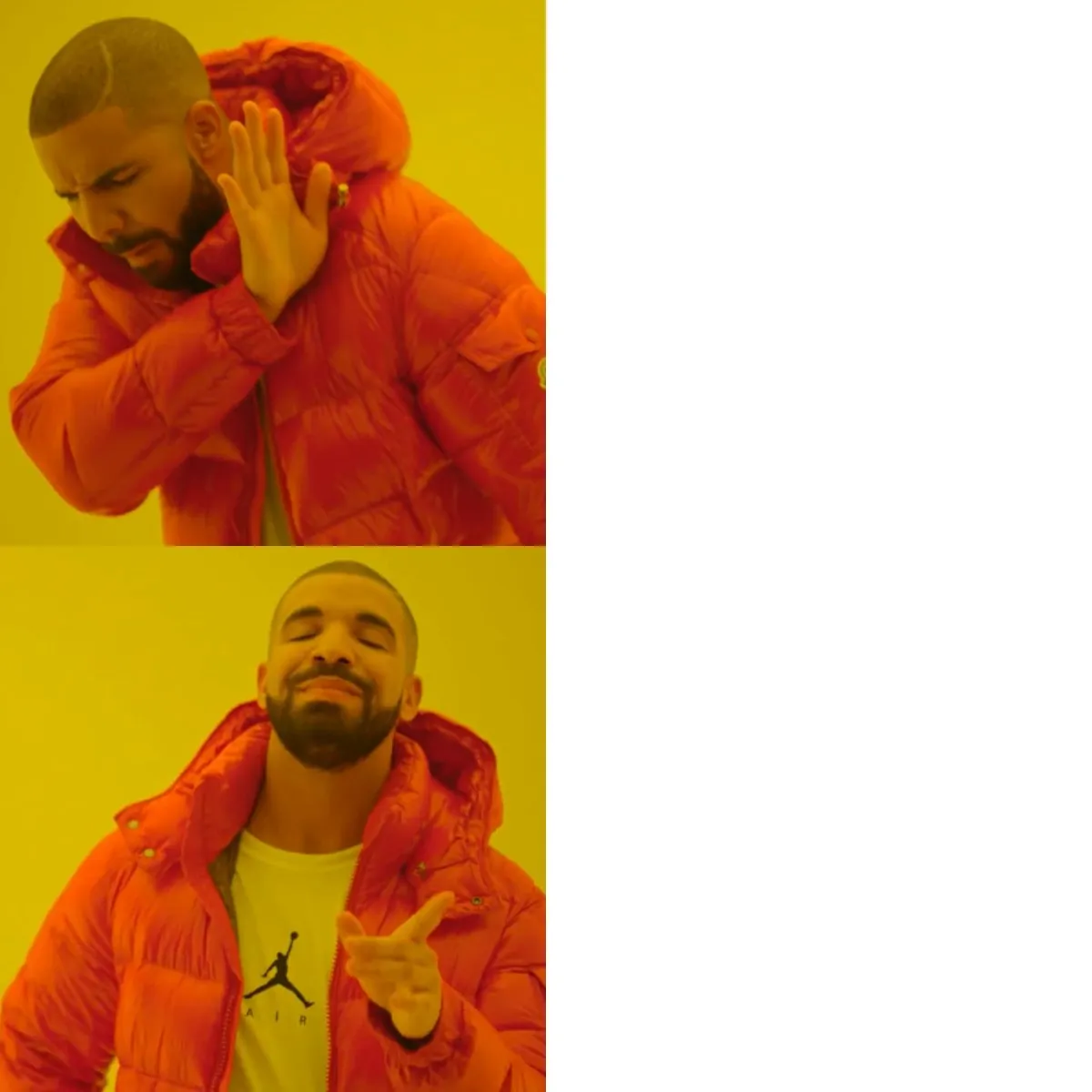 Drake Hotline Bling meme template